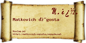 Matkovich Ágosta névjegykártya